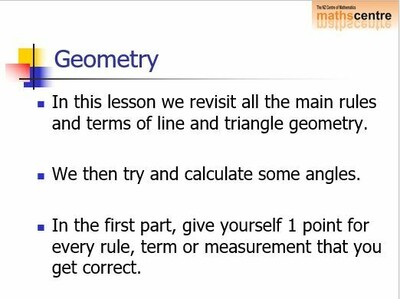 Years 9-11, Angle Geometry Lesson